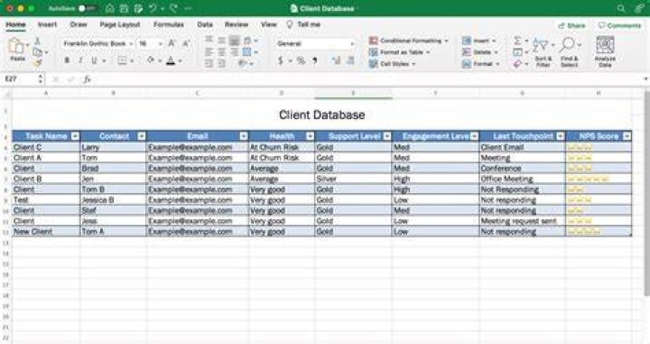 What is database in Excel?